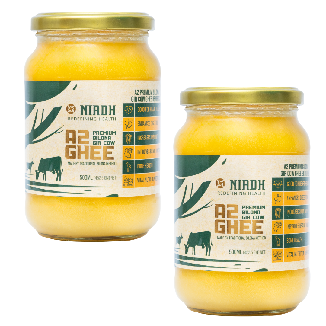 A2 Premium bilona Gir Cow Desi Ghee | Premium and Traditional (500 Ml) | (Pack Of 2)